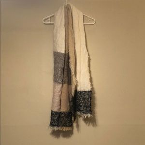 Beige, white and light pink scarf